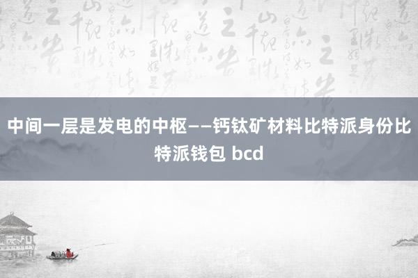 中间一层是发电的中枢——钙钛矿材料比特派身份比特派钱包 bcd