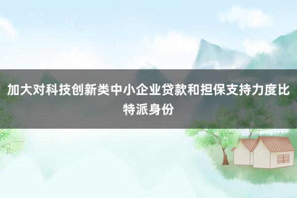 加大对科技创新类中小企业贷款和担保支持力度比特派身份