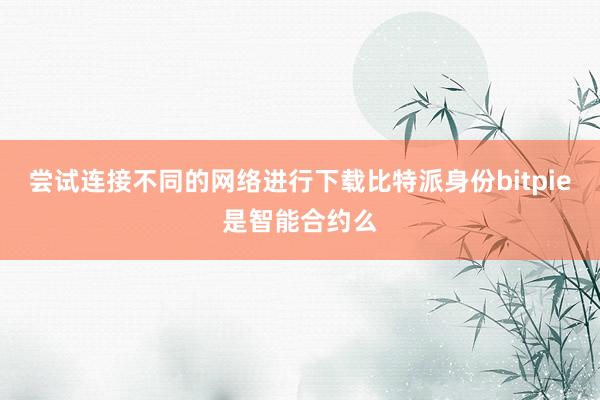 尝试连接不同的网络进行下载比特派身份bitpie是智能合约么