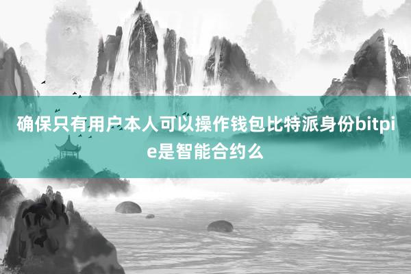 确保只有用户本人可以操作钱包比特派身份bitpie是智能合约么