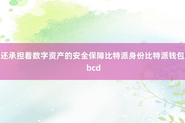 还承担着数字资产的安全保障比特派身份比特派钱包 bcd