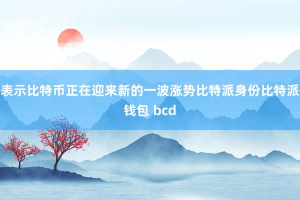 表示比特币正在迎来新的一波涨势比特派身份比特派钱包 bcd