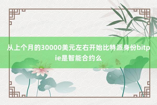 从上个月的30000美元左右开始比特派身份bitpie是智能合约么