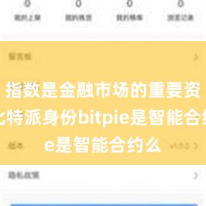 指数是金融市场的重要资源比特派身份bitpie是智能合约么