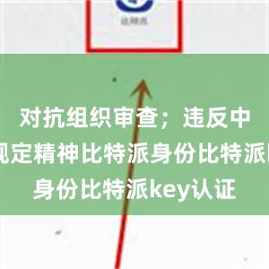 对抗组织审查；违反中央八项规定精神比特派身份比特派key认证