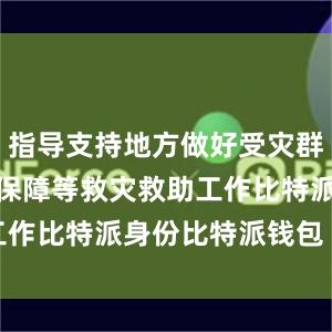 指导支持地方做好受灾群众基本生活保障等救灾救助工作比特派身份比特派钱包 bcd