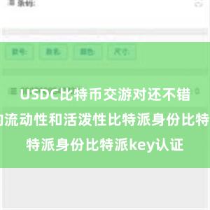 USDC比特币交游对还不错进步交游的流动性和活泼性比特派身份比特派key认证