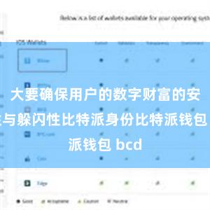 大要确保用户的数字财富的安全性与躲闪性比特派身份比特派钱包 bcd